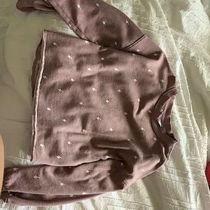 purple with lighting bolt cropped crew neck size M